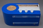 Bright Blue Plexon + Lucite CYARTS B Deluxe ”Bullet” Radio from 1946